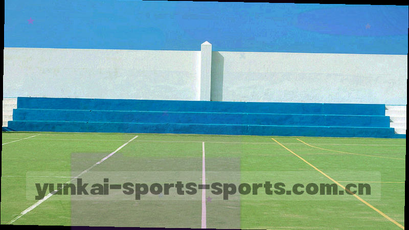 从看台高处俯拍球场的一角，冷调处理